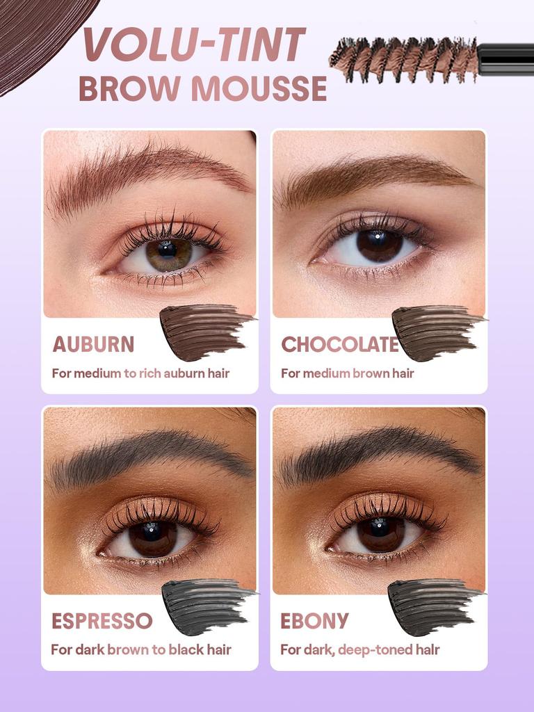 Sheglam Airy Tinted Volumizing Eyebrow Gel High Color 3D Eyebrows Chocolate Mousse/Mascara - Payoff, -