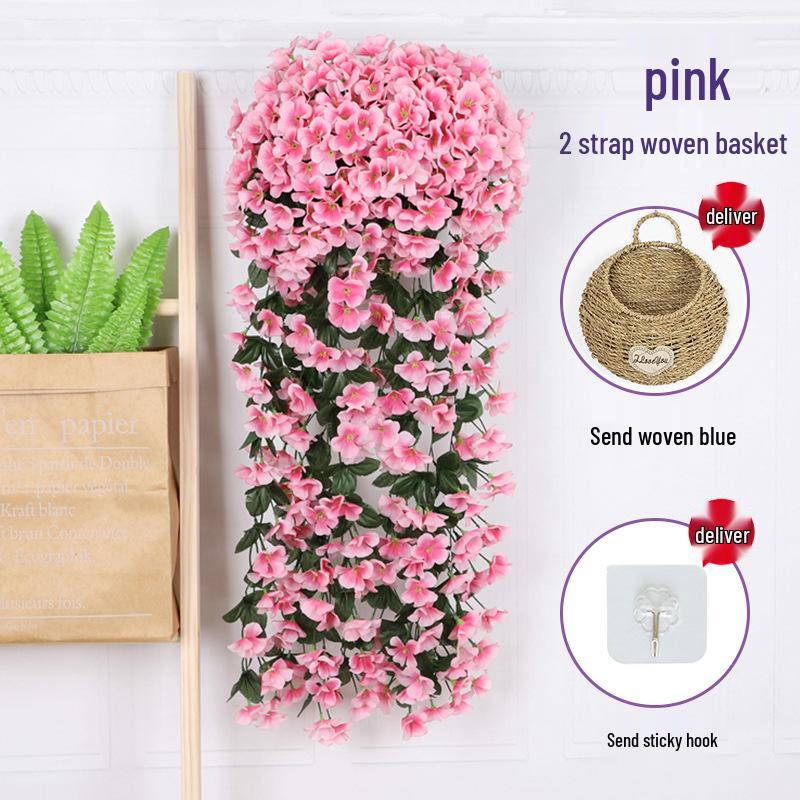 Artificial Violet Flower Vine - Silk Rose Hanging Decor for Weddings and Walls