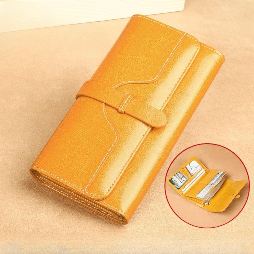 Portefeuille à main Femme long simple polyvalent grande capacité portefeuille intégré multi-cartes yellow, multicolore