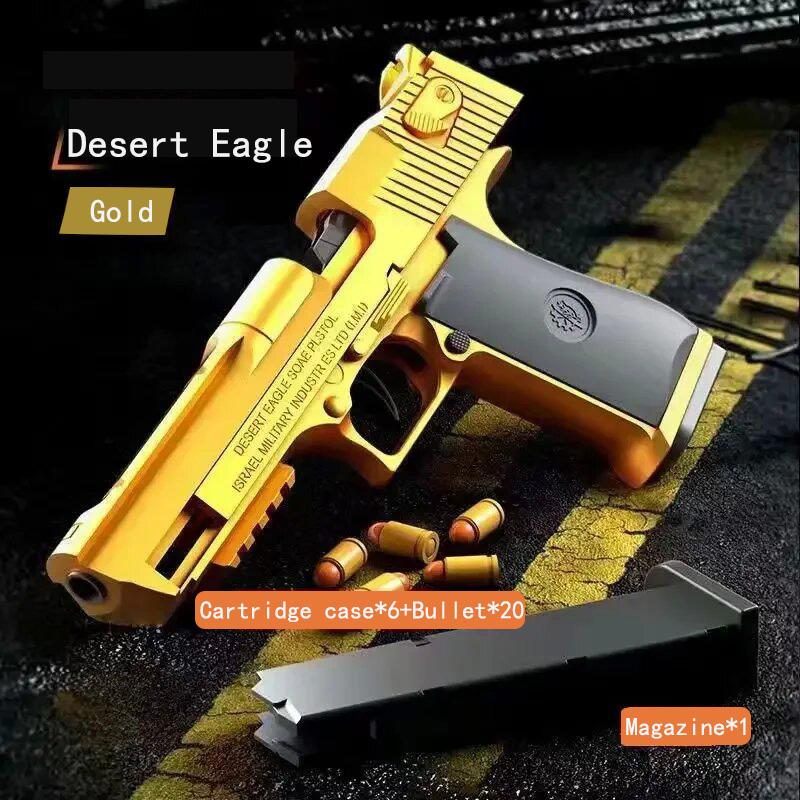 

Механический автоматический игрушечный пистолет Desert Eagle с функцией выброса гильз, страйкбольный пистолет с непрерывной стрельбой, мягкая игрушка для стрельбы для детей