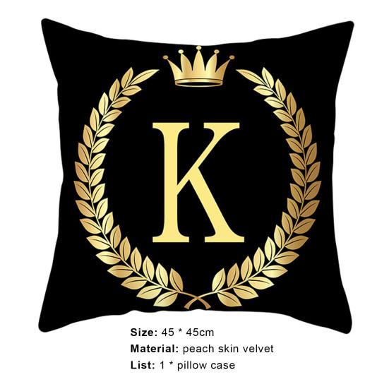 Pillow Cases Decorative Skin-friendly Washable Black Gold Throw Pillow Cover for Home