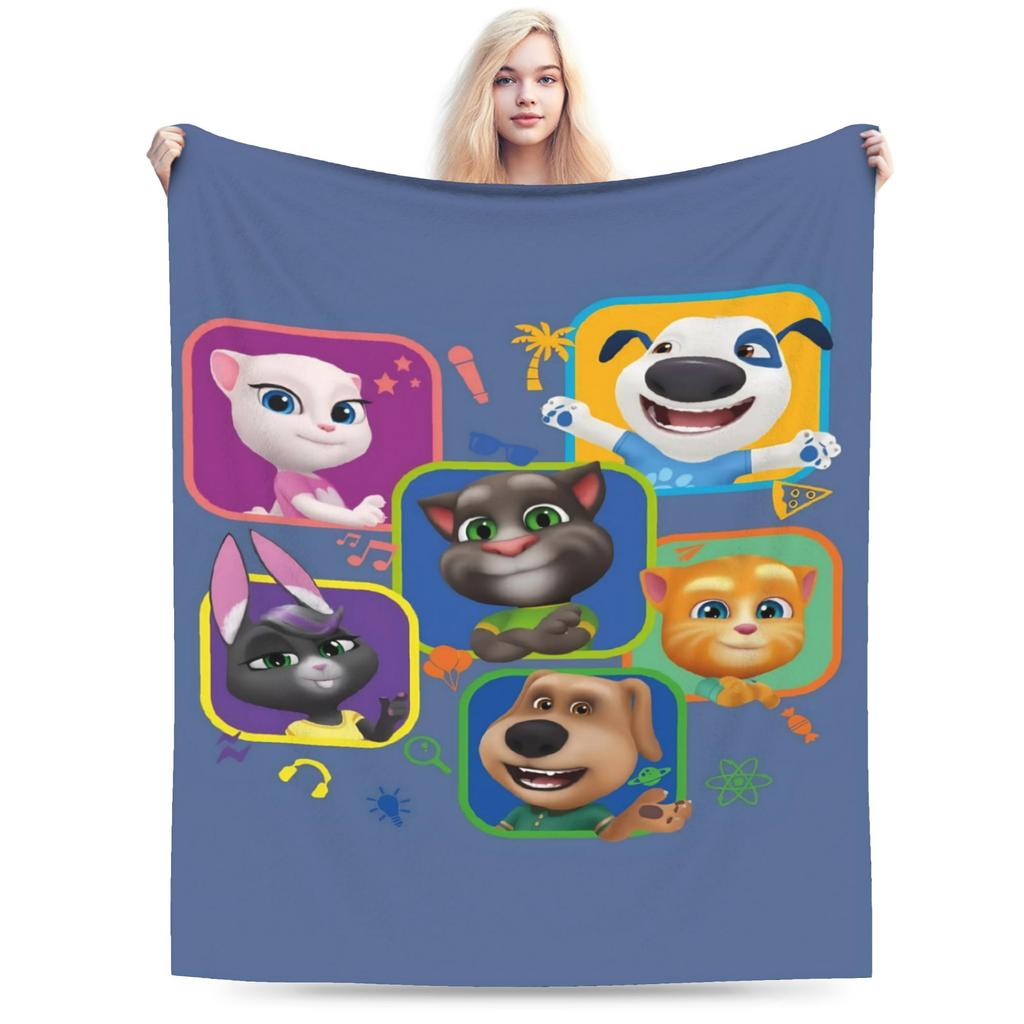 New T-Talking T-Tom And F-Friends Blanket Lightweight Thin Fleece Cozy Throw Blankets Machine Washable