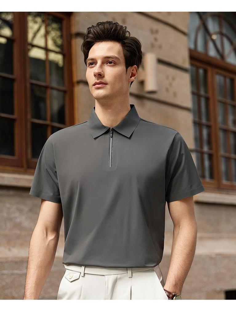 Durable Breathable Seamless POLO Logo Business Workwear Lapel T-shirt for Summer