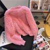 Autumn Winter Women V-neck Single Breasted Imitation Mink Fur Mohair Soft Knitted Sweater Cardigan Coat Jacket