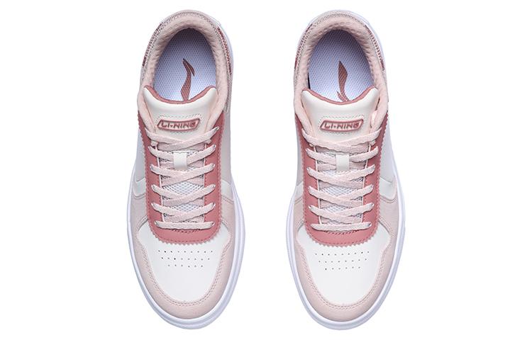 Li Ning Slip Resistant Abrasion Resistant Low top Skateboard Shoes Women's Pink Apricot AGCR194-3