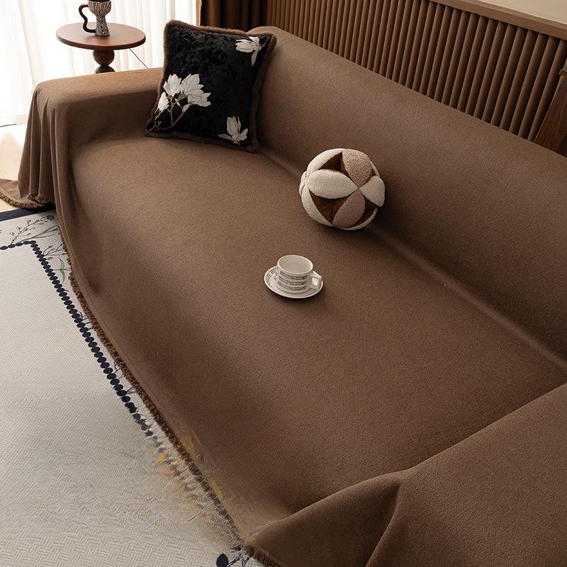 Prevent Cat Scratch Thick Tassels Couch Pad Full Coverage Home Waterproof Sofa Cover Living Room Sofas Blanket Furniture Cover