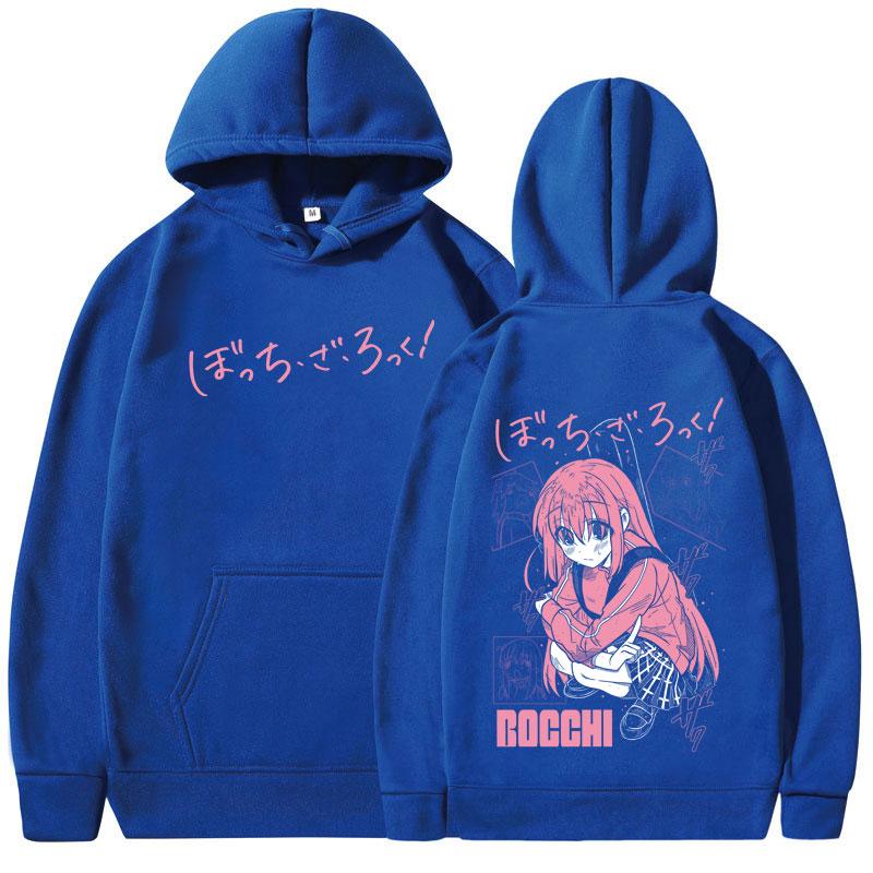 Anime Bocchi The Rock Hoodies Manga Hitori Gotoh Kawaii Hooded Sweatshirts Men Women Oversized Long Sleeves Pullovers Streetwear