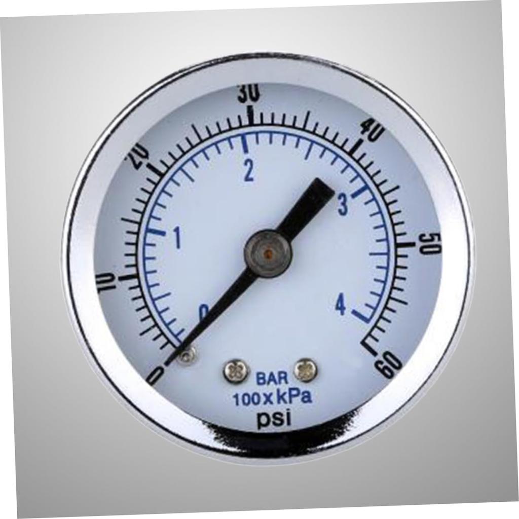 GLEAVI Burl Pressure Gauge 0-60 Psi Compressed Air Gauge Dual Scale 1/8 Thread Steel Meter