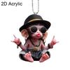 Cartoon Cat/monkey Acrylic 2D Pendant Car Interior  Realistic Animal Acrylic Rearview Mirror Ornaments Car Decoration
