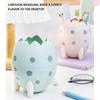 Kids Egg Shape Pen Holder Adorable Cartoon Replacement Dotted Solid Color Pencil Glue Container Organizer Birthday Gift