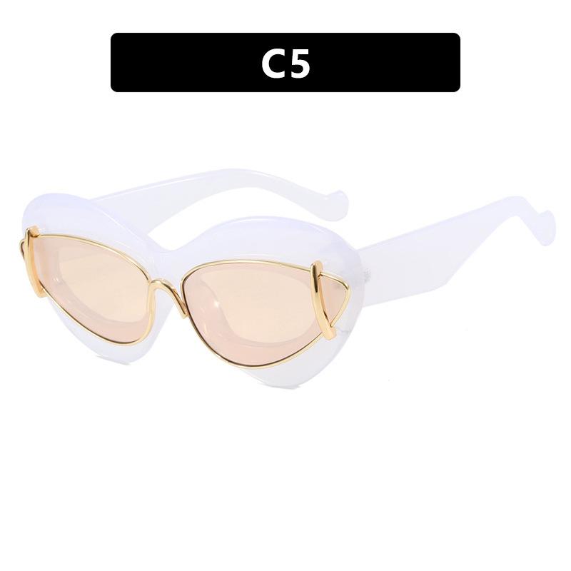 

Солнцезащитные очки Cat S Eye Double Frame Женские солнцезащитные очки Модные индивидуальные преувеличенные солнцезащитные очки