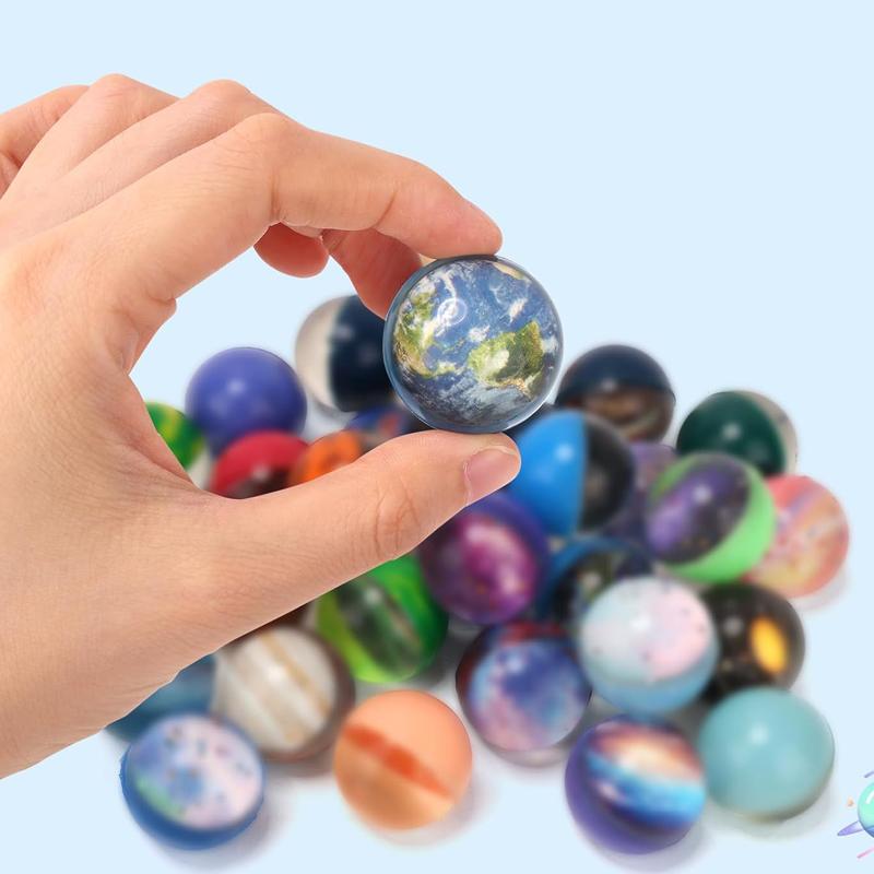 30PCS Solar System Planets Space Themed Party Favors For Kids Bouncy Balls 30MM Prizes Birthdays Gift Vending Machine Toys