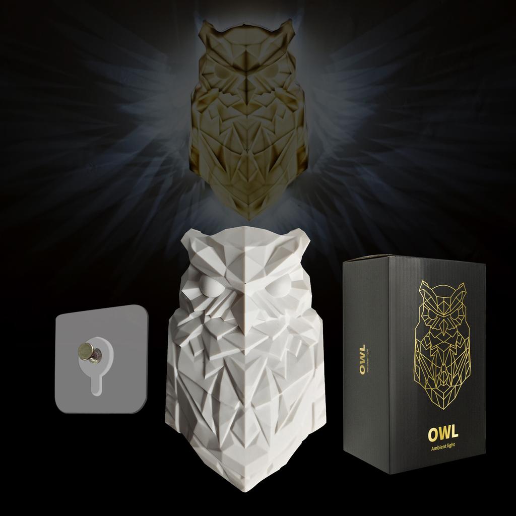 3D Printing Owl Wall Light, Animal Projection LED Night Light, Ambient Holiday Decoration, Halloween Wall Hanging Lights