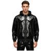 S-3XL Men Waterproof Hooded Jacket Long Sleeve Front Zip Up Drawstring Raincoat Windbreaker for Hiking Fishing Biking Outdoor