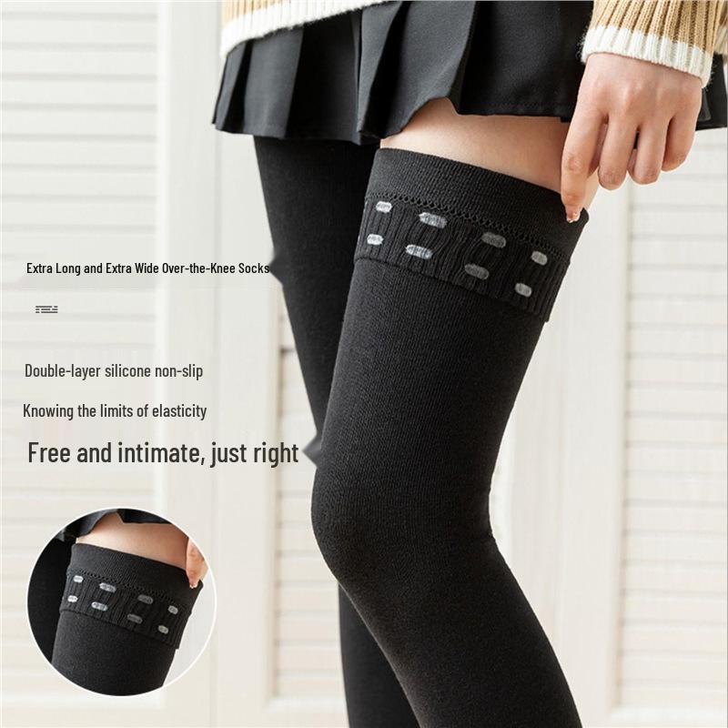 Large Over-the-Knee Loose Thigh Socks for Men & Women, Non-Slip Silicone Slim Stockings - Autumn/Winter
