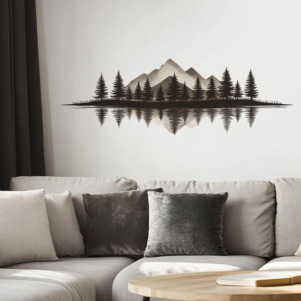 Kreativer See-Landschaft Wandaufkleber Kinderzimmer Wohnzimmer Wanddekoration Selbstklebend Heimdekoration