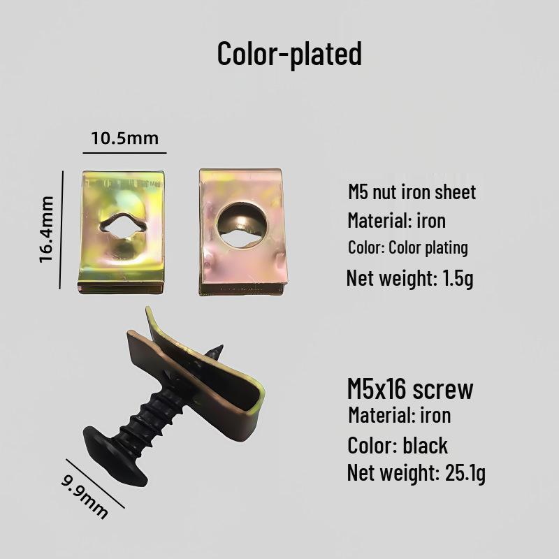 Compatible Self-Tapping Screws and Clips for Car Mudguards, Fender Liners, and Bumpers