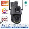 LS VISION 8MP Dual Lens Wifi PTZ Security Camera Outdoor 30X 50X Optical Zoom Human Detection Color Night Vision Video Surveillance Camera