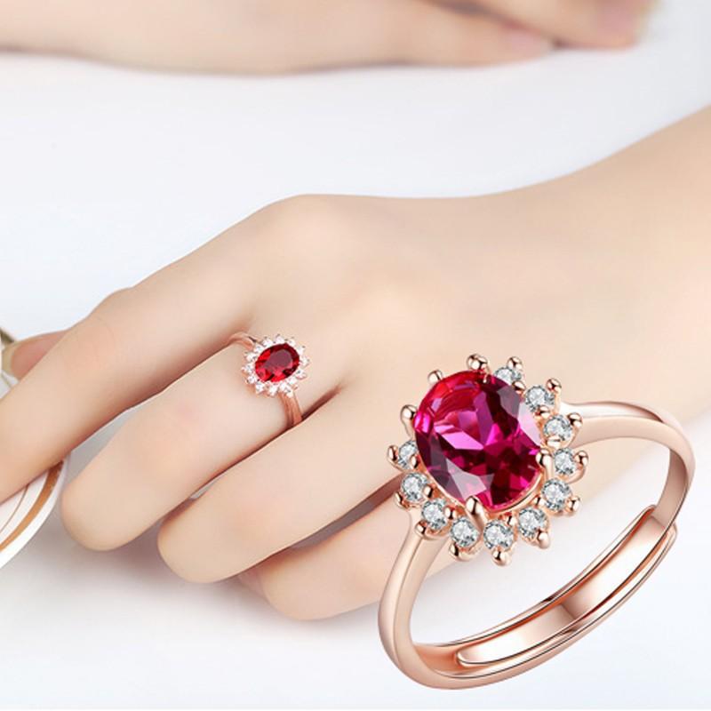 Ladies Crystal Adjustable Open Rings Jewelry