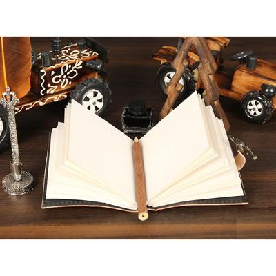 Leather Beach Sunset Painting Printed Diary with Buckle Lock Daily Planner Diary for Office & Personal Use (7 X 5 Inch)