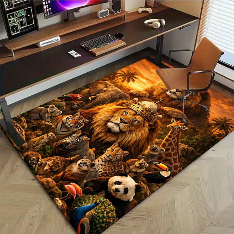 1PC Kingdom Animal Extra Large Non-Slip Floor carpet, Office, family, bedroom, Studio - Large Area Rug,Longlasting Material-K0372