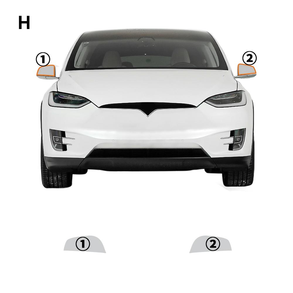 Pre-cut PPF Car Headlight Protective Film TPU For Tesla Model 3 Y X S - Rearview Mirror Transparent Scratch Resistant