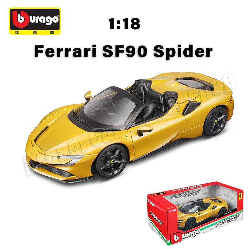 1:18 Bburago Ferrari Series Alloy Car Collectible Model New Style Ferrari SF90 XX Stradale Die-cast Miniature Cars Model Toys