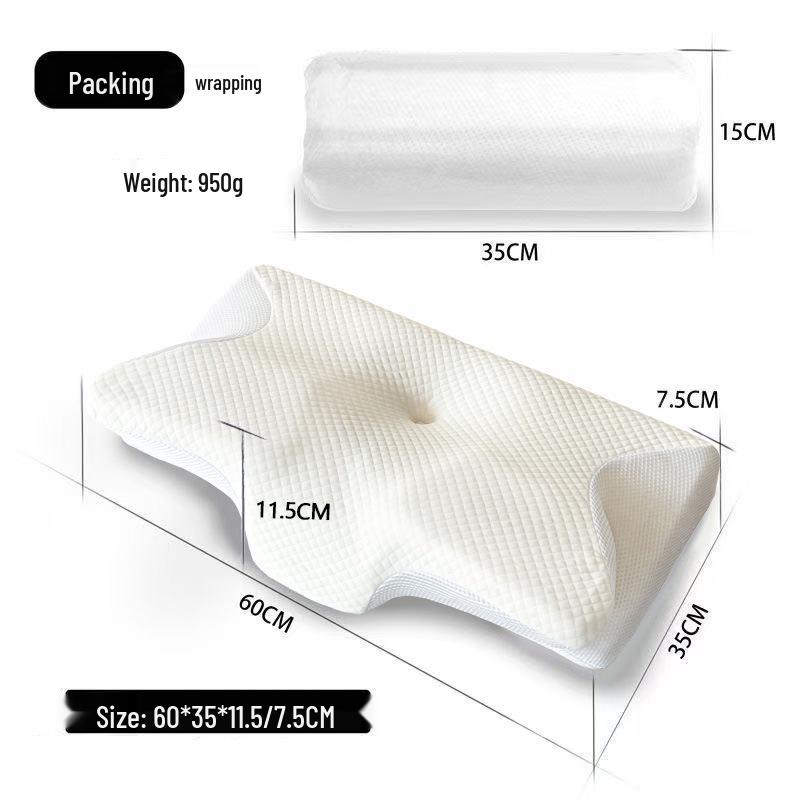 Butterfly Memory Foam Cervical Neck Support Pillow - Non-Collapsing Ox Horn Design