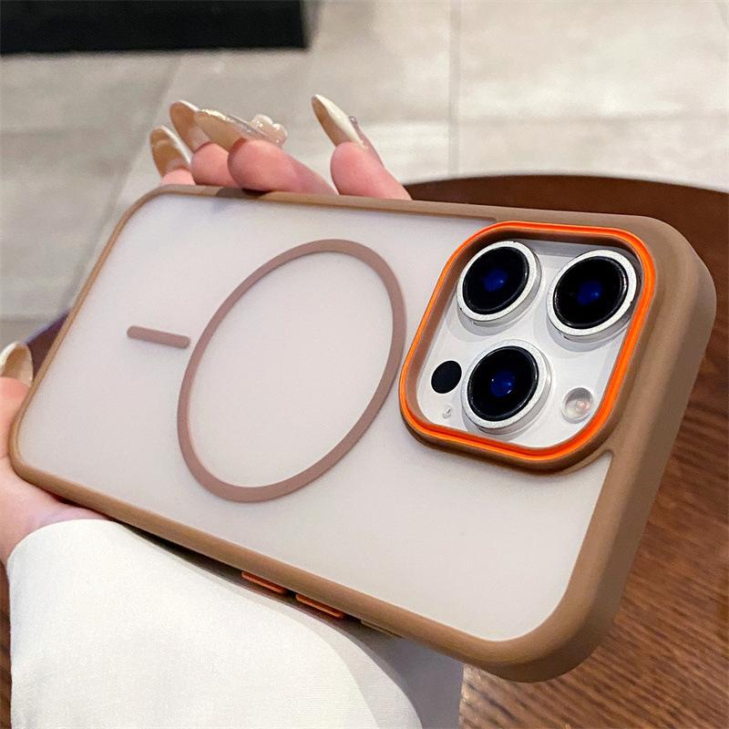 

Полупрозрачный тонкий матовый чехол для телефона для iPhone 16 15 14 13 12 11 Pro Max 16 Plus чехлы для магнитной зарядки Magsafe бронированная крышка iPhone 15