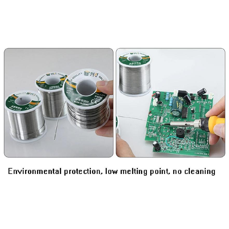 BESTES 500g/100g 0,3/0,4/0,5/0,6/0,8/1,0mm Hochreiner Lötdraht Mit Flussmittelkern, Geeignet für Verschiedene Elektronische Lötungen