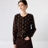 Lekasha Women's Fashionable Cashmere Polka Dot Knit Cardigan