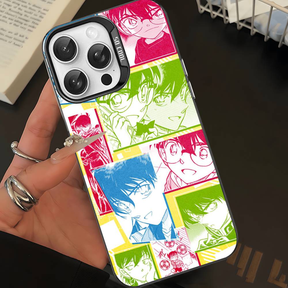 Japan D-Detective Conan Colorful Phone Case For IPhone 17 16 15 14 13 12 11 Pro Max Plus Matte Cover