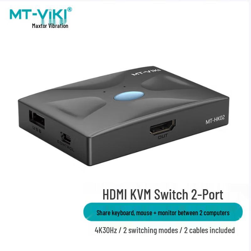 MT-Viki 2-Port HDMI KVM Switch with Desktop Controller
