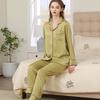 Silk Pajama Set For Women Spring Summer Light Breathable Lounge Sleepwear For Home Use