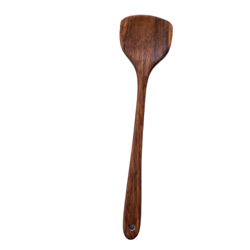 Wenge 39cm Long-Handled Stir-Fry Wooden Spatula - Non-Stick Solid Wood Cooking Utensil