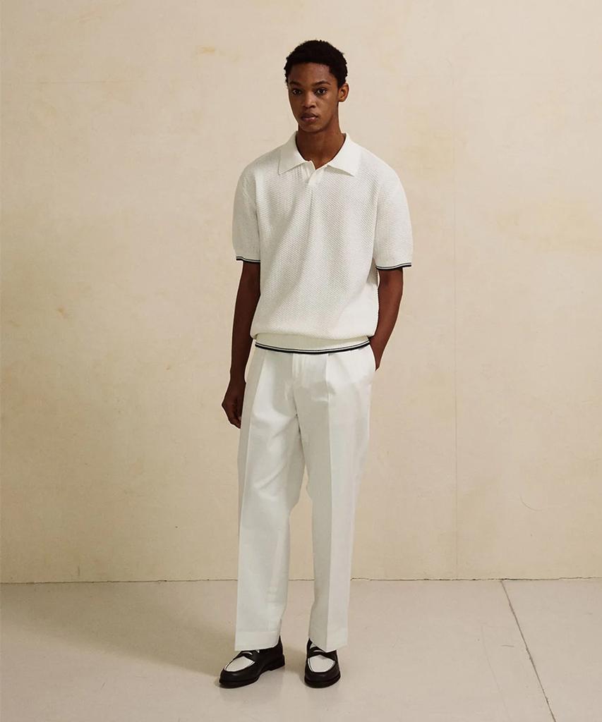 Jelolaunji [Air Conditioner Knit] Heritage Open Collar Knit White