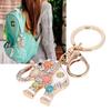 Porte-clés en alliage de zinc en forme d'éléphant avec strass Belle apparence Écologique Tendance
