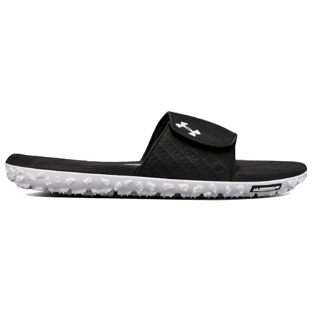 Under Armour Project Rock Fat Tire Slide White Gray Men 3000036-002