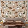 Camping Bears and Marshmallows Pattern Pattern Wall Hanging Tapestry Decorative Tapestry Home Decor for Bedroom and Living Room