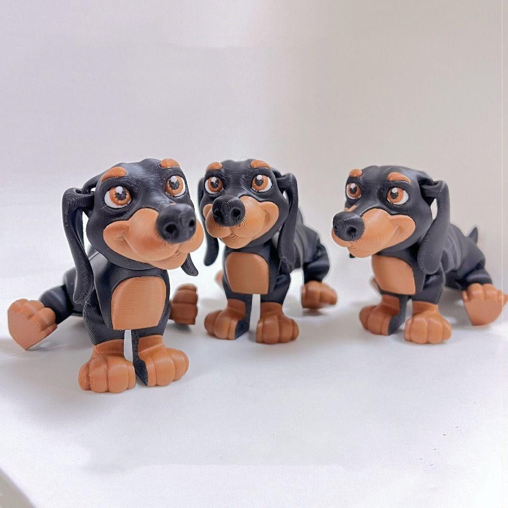 3D Printing Multi Joint Dachshund Toys Multi-Jointed Simulated Border Collie Figurine  Kids Adults