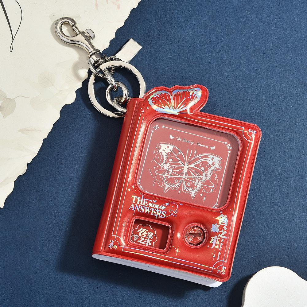 Mini Answer Book Keychain Butterfly Hot Silver, Bag Unzipping Pendant Women S Portable Small Book Jewelry