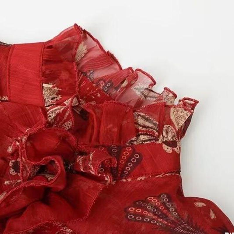 Kaslead New Arrival Women's Clothing Fashion Style Fashion Minimalist Tether Print Long Sleeves Dress