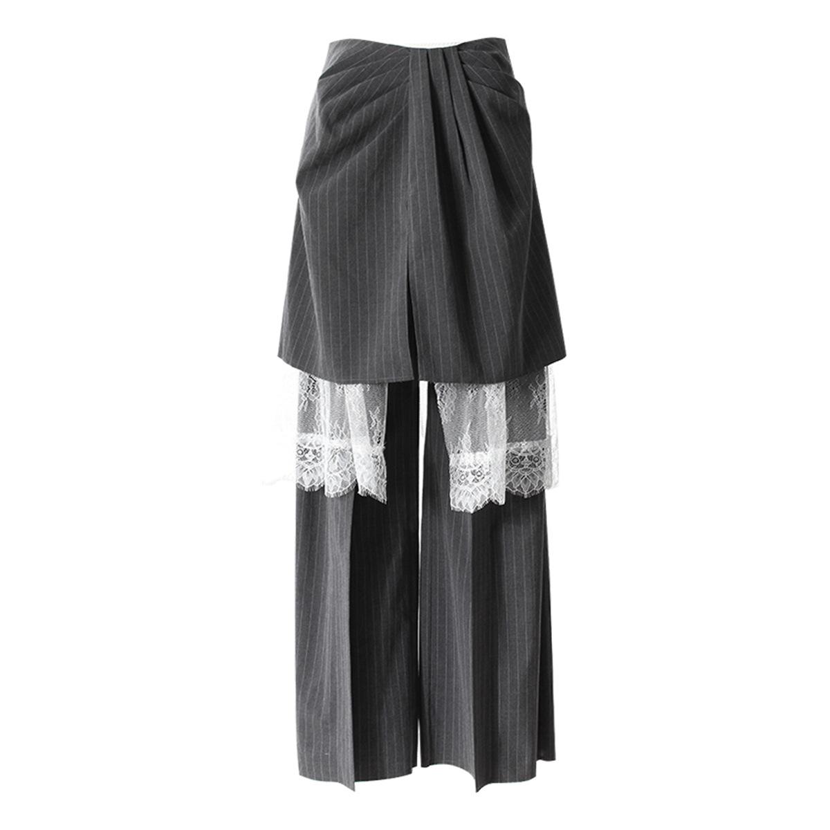 

3-в-1 съемные полосатые брюки с кружевной отделкой в европейском и американском стиле - Осенняя коллекция L