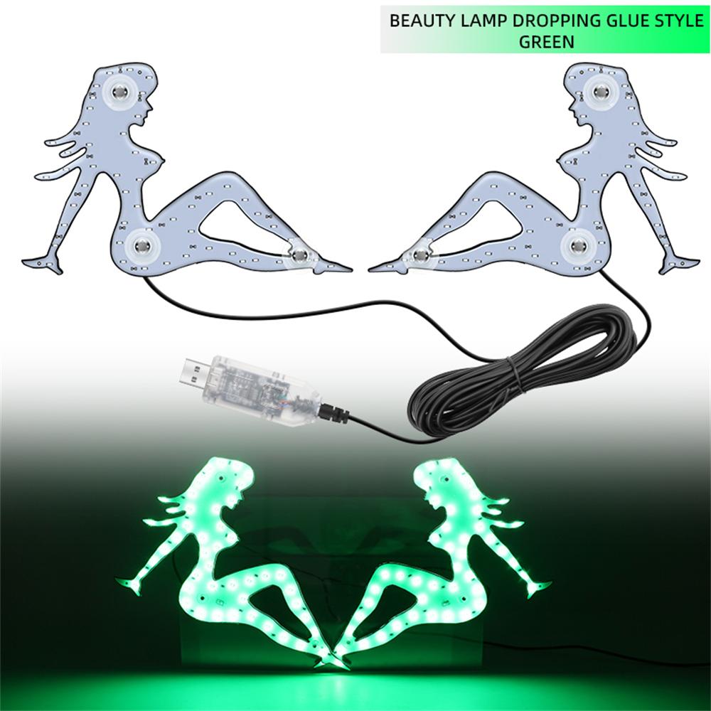 

Светодиодная наклейка на автомобиль «Девушка с брызговиком», Сексуальная девушка, Ангел, Дьявол, Наклейки на бампер, окно автомобиля, Светящаяся наклейка «Ангел» зелёный