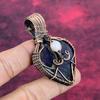 Labradorite Gemstone Pendant Copper Wire Wrapped Rainbow Moonstone Pendant