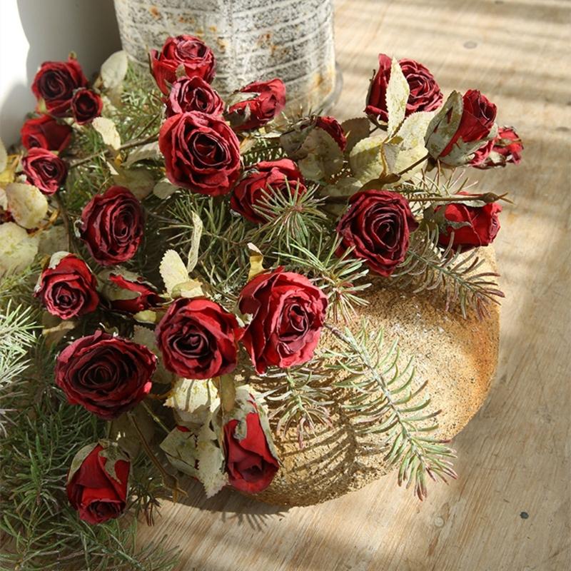 Vintage Styles Rose BouquetRose Flower Props Beautifully Crafted Fakes Flower Ornament Realistic Flower for Indoor Decor