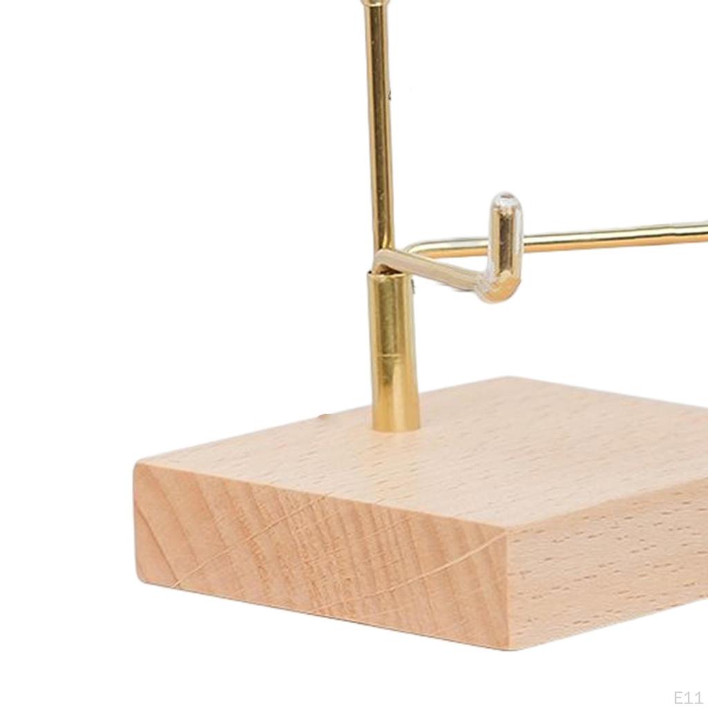 Display Holder Wooden Square Base Storage Rack for Fossils Specimens Agate