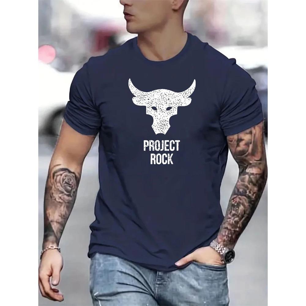 Summer Daily Casual Outdoor Street Short-sleeved Top Fashion 3D Bull Head Print Men's T-shirts