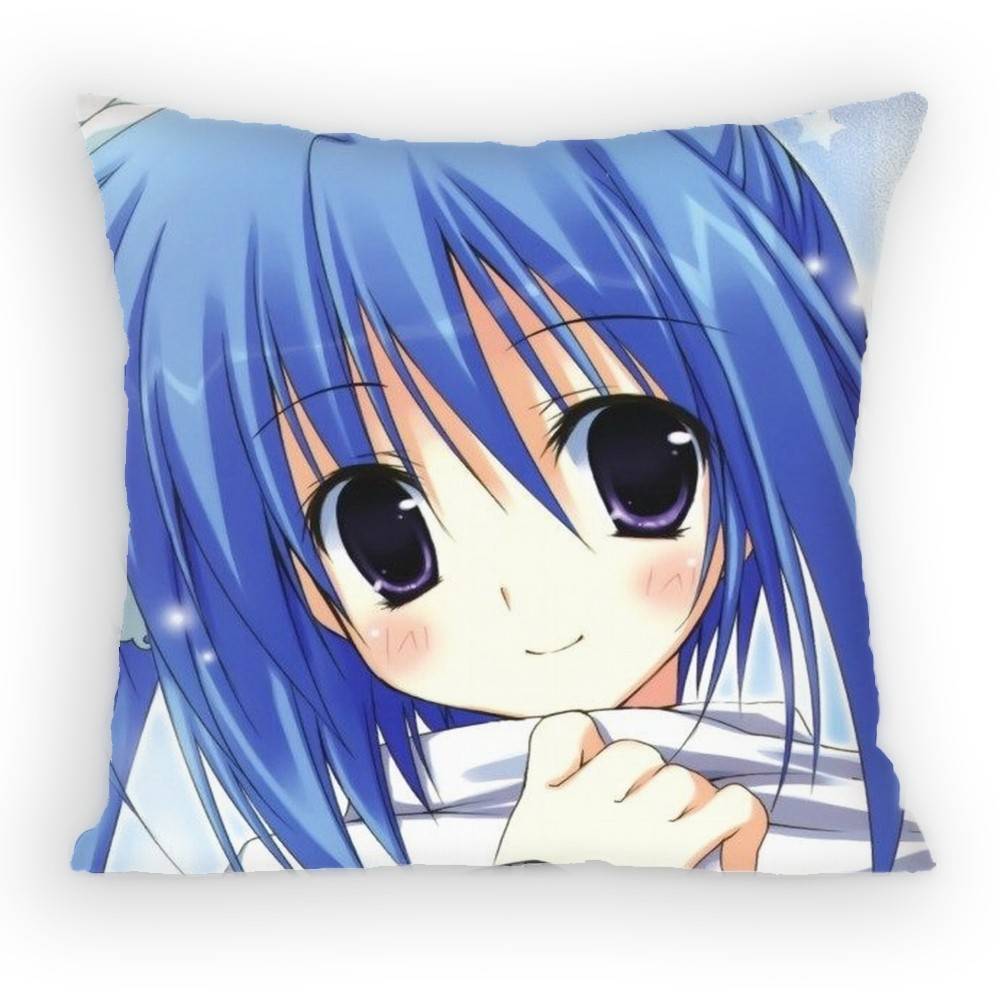 

TOUHOU Project Cirno Cute Anime Girl Pillow Case Sofa Living Room Bedroom Headboard Backrest Cushion Square Cushion Nap Time 30x30 cm