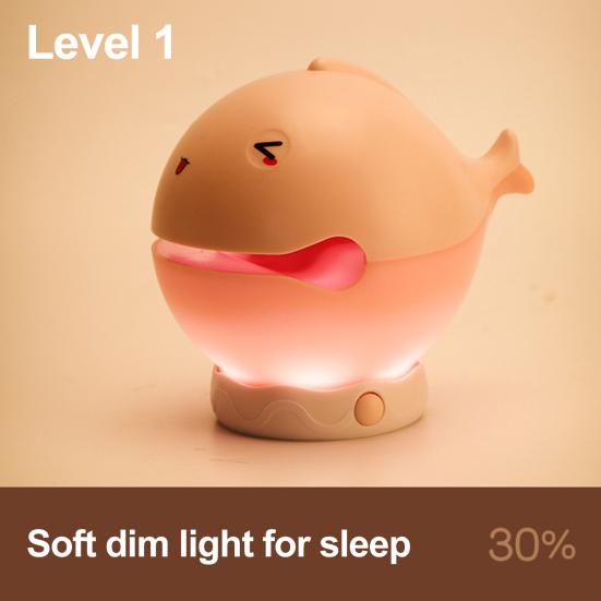 Wooden Fish Night Light Cute LED Lamp Nursery Nightlight for Kids Rechargeable Bedside Touch Lamp Fun Stress-Relieving Toy And Home Decor